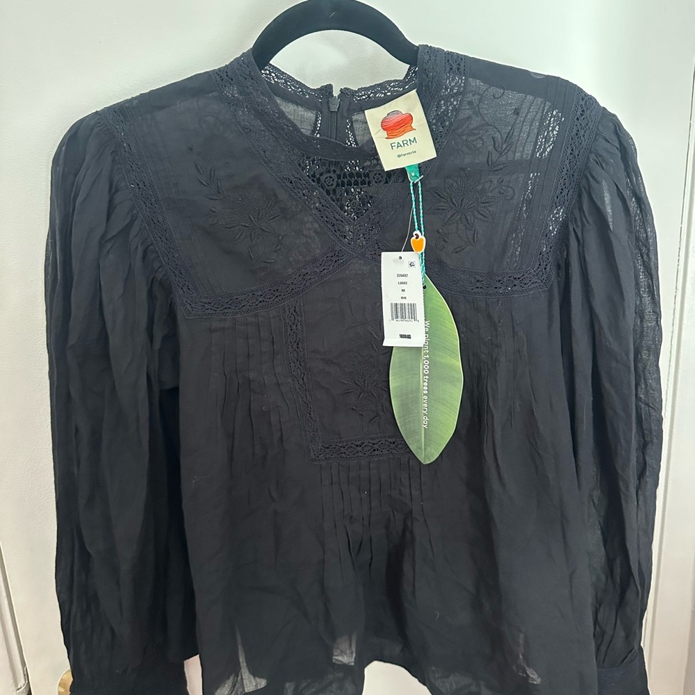Black Lace Detail Women's Top